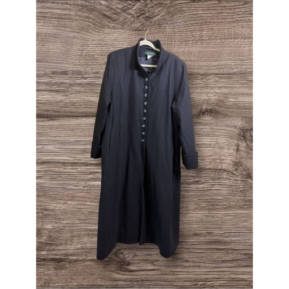 Harve Bernard full length wool blend maxi coat. Black. Size 16 - Picture 3 of 10